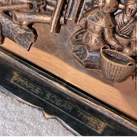Vintage Coppercraft 3D Wall Art Copper Metalware Plaques  Maple Sugar Time - Picture 4 of 9
